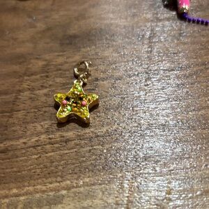 Gold Star Charm with Glitter Accents